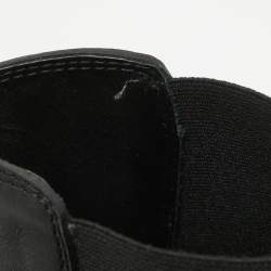 Pre Owned Tod's Black Leather Ankle Length Boots Size 45