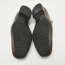 Pre Owned Tod's Brown Leather Driver Loafers Size 44