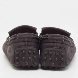 Tod's Black Nubuck Leather Gommino Slip On loafers Size 43