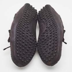 Tod's Black Nubuck Leather Gommino Slip On loafers Size 43