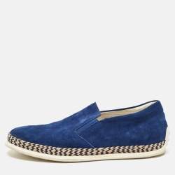 Tod's Blue Suede Slip On Sneakers Size 41.5