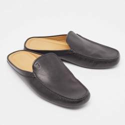 Pre Owned Tod's Black Leather Mules Size 40