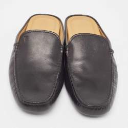 Pre Owned Tod's Black Leather Mules Size 40