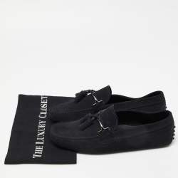 Tod's Navy Blue Suede Slip On Loafers Size 41.5