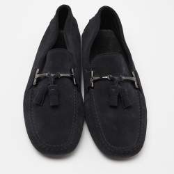 Tod's Navy Blue Suede Slip On Loafers Size 41.5