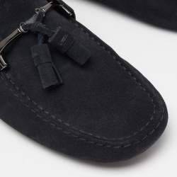 Tod's Navy Blue Suede Slip On Loafers Size 41.5