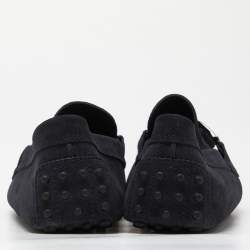 Tod's Navy Blue Suede Slip On Loafers Size 41.5
