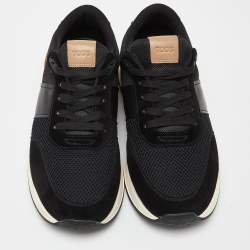 Tod's Black/Tan Leather and Mesh Lace Up Sneakers Size 45.5