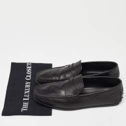 Pre Owned حذاء لوفرز تودز جلد أسود سليب أون سير بيني مقاس 45