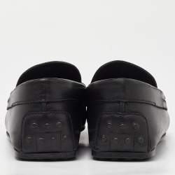 Pre Owned حذاء لوفرز تودز جلد أسود سليب أون سير بيني مقاس 45