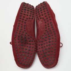 Pre Owned Tod's Red Suede Gommino Slip On Loafers Size 41