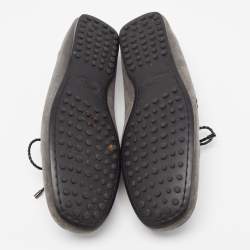 Pre Owned Tod's Grey Suede Slip On Loafers Size 42