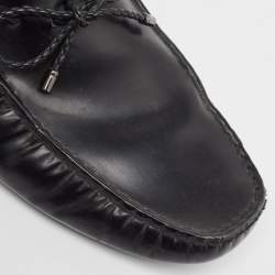 Tods Black Leather Gommino Loafers Size 42