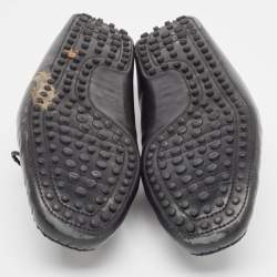 Tods Black Leather Gommino Loafers Size 42