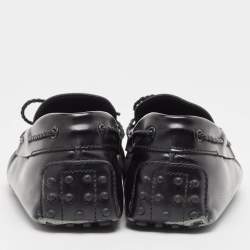 Tods Black Leather Gommino Loafers Size 42