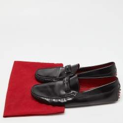 Tod's For Ferrari Black Leather Slip On Loafers Size 39.5