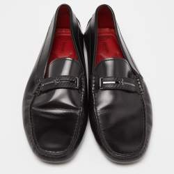 Tod's For Ferrari Black Leather Slip On Loafers Size 39.5