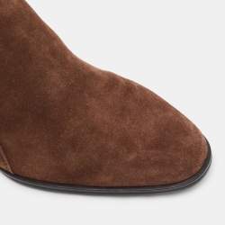 Pre Owned Tod's Brown Suede Buckled Ankle Boots Size 37.5