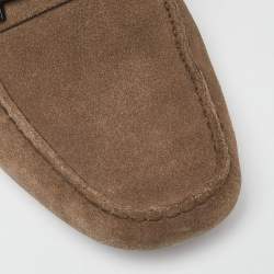 Tod's Brown Suede Buckle Detail Loafers Size 42.5