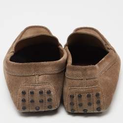 Tod's Brown Suede Buckle Detail Loafers Size 42.5
