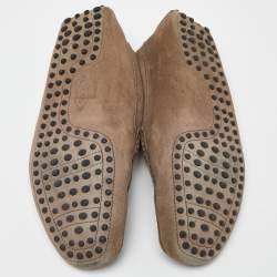 Tod's Brown Suede Buckle Detail Loafers Size 42.5