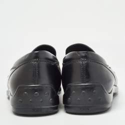 Tod's Black Leather Penny Slip On Loafers Size 43