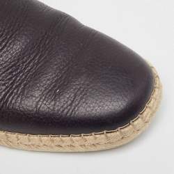 Tod's Black Leather Slip On Espadrilles Flats Size 39.5