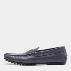 مملوكة مسبقًا Tod's Blue Leather Penny Slip On Loafers Size 41.5