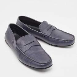 مملوكة مسبقًا Tod's Blue Leather Penny Slip On Loafers Size 41.5