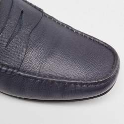 مملوكة مسبقًا Tod's Blue Leather Penny Slip On Loafers Size 41.5