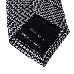 Pre Owned Tom Ford Monochrome Glen Plaid Silk Tie