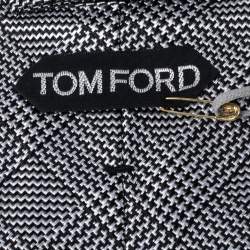 Pre Owned Tom Ford Monochrome Glen Plaid Silk Tie