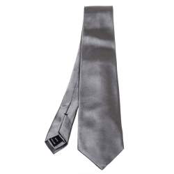 Pre Owned Tom Ford Grey Solid Silk Satin Tie