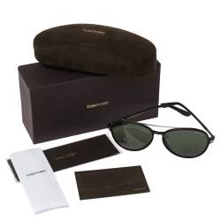 Pre Owned Tom Ford Black/Green Ramone TF149 Aviator Sunglasses