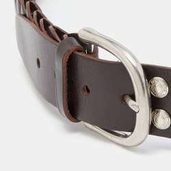 Tom Ford Dark Brown Leather Link Buckle Belt 105 CM