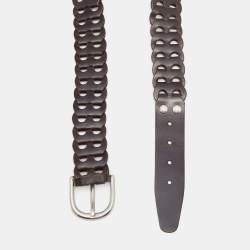 Tom Ford Dark Brown Leather Link Buckle Belt 105 CM