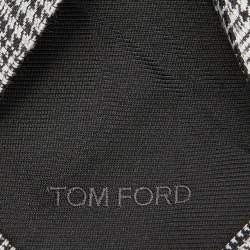 Tom Ford Balck & White Check Patterned Silk Blend Tie