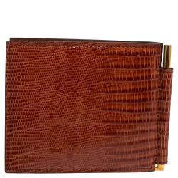 Tom Ford Brown Lizard Money Clip Wallet