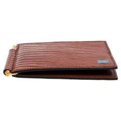 Tom Ford Brown Lizard Money Clip Wallet