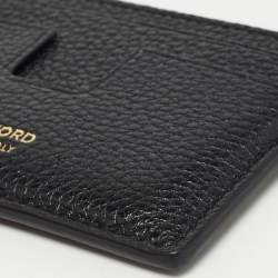 Tom Ford Black Leather T-Line Card Holder