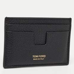 Tom Ford Black Leather T-Line Card Holder