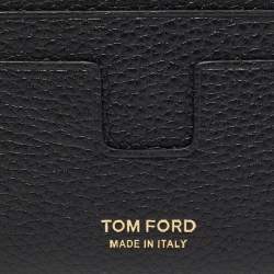 Tom Ford Black Leather T-Line Card Holder