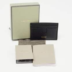 Tom Ford Black Leather T-Line Card Holder