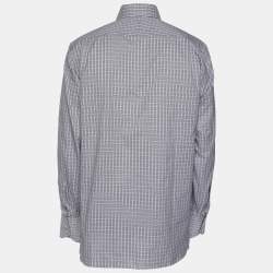 Pre Owned Tom Ford Grey Checkered Cotton Long Sleeve Shirt L