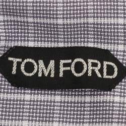 Pre Owned Tom Ford Grey Checkered Cotton Long Sleeve Shirt L