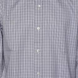 Pre Owned Tom Ford Grey Checkered Cotton Long Sleeve Shirt L