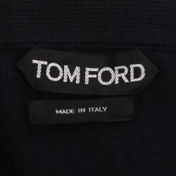 Pre Owned Tom Ford Black Cotton Knit Polo T-Shirt XL
