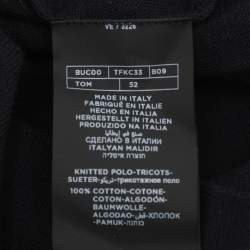 Pre Owned Tom Ford Black Cotton Knit Polo T-Shirt XL