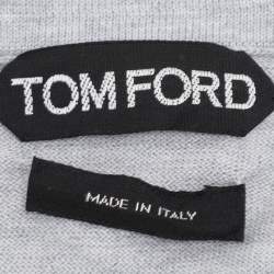 Tom Ford Grey Cotton Knit Polo T-Shirt XL