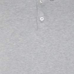 Tom Ford Grey Cotton Knit Polo T-Shirt XL